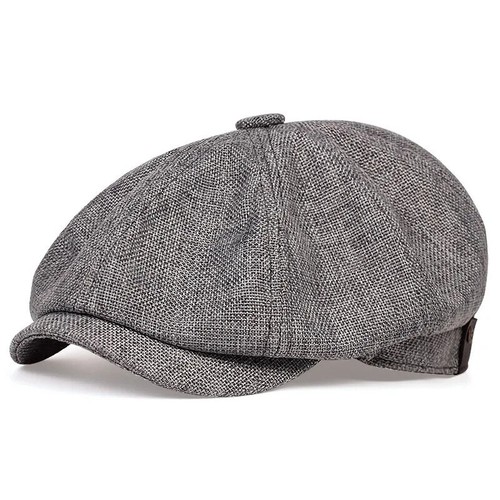 Klassische Herren 8 Panel Leinen Zeitungsjungen Mütze Sommer Gatsby Baskenmütze Autofahrer Cabbie Mütze - Bild 3 von 12