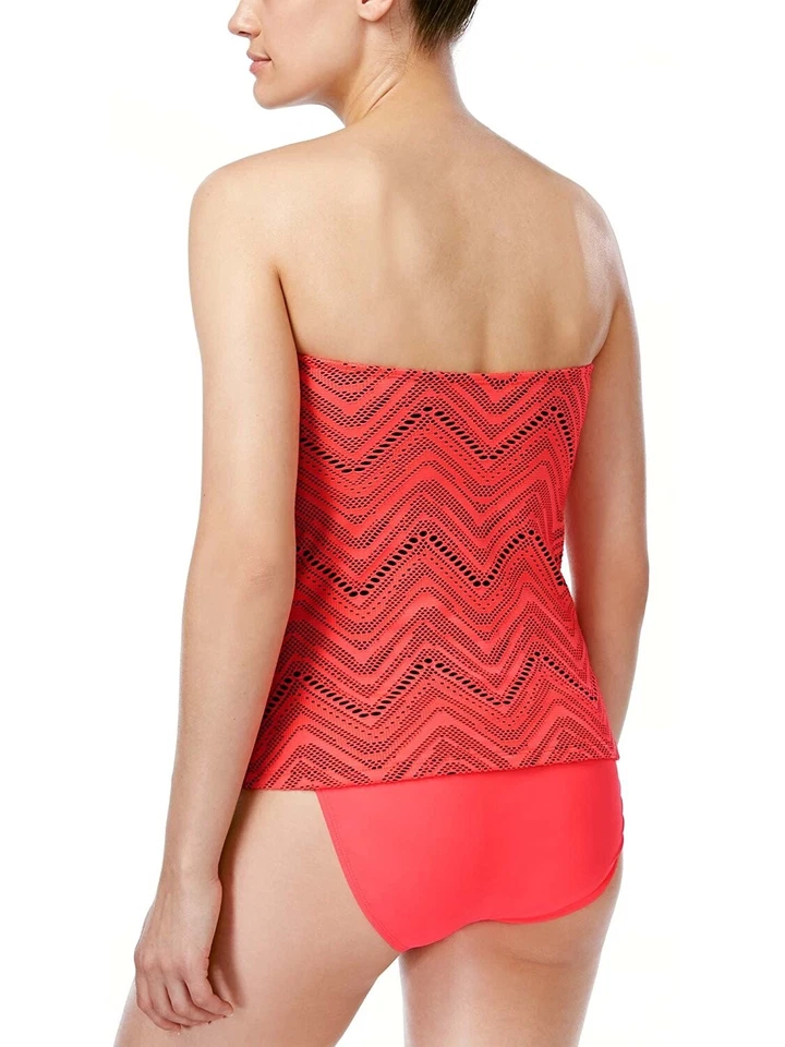 Camiseta Tankini Island Escape Mujer Naranja Calipso Crochet Twist Sin Tirantes Talla 6 Foto 2 de 2
