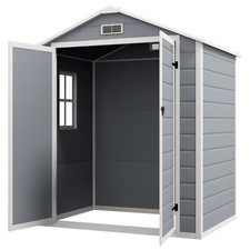 Outdoor Storage Garden Plastic Utility Tool Shed with Double Lockable Doors Vent