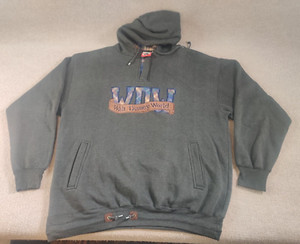 Disney Mickey Inc 1/4 Zip Pullover Hoodie Sweatshirt Mens XL Plaid Spell Out WDW