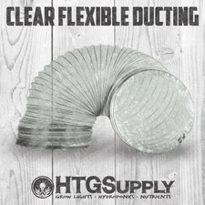 CLEAR DUCTING 6" or 8" Flexible Duct Fan Blower Inline Grow Tent Tube Cool Vent