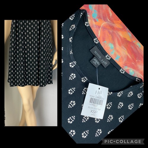 Vestido J. Jill Wearever Collection Petite XS Estampado Sin Mangas Mezcla Rayón JU - Imagen 12 de 12