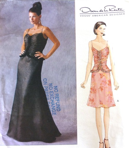 Vogue 2584 pattern, Oscar de la Renta, uncut, 14-16-18, wedding gown, cocktail