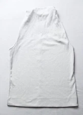 Michael Stars Women's Mock Neck Rib Knit Chiara Drape Neck Top BL1 Stucco Small