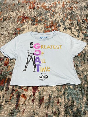 GOLD OVER AMERICA 2024 CROP TEE Simone Biles - Size Small Light Blue - New