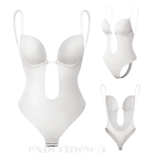Women Low Back Bra Wire Lifting Deep U Backless Bra With Convertible Clear Strap - Picture 34 of 36