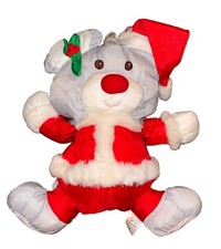 Vtg Fisher Price Puffalump Christmas Mouse Santa Suit Nylon Parachute 88 Flaw