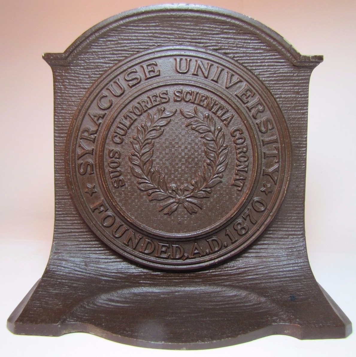 SYRACUSE UNIVERSITY 1920s CS&C Co Cast Iron Bookend Doorstop Decorative
