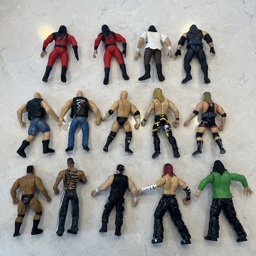 Wrestling Figures Lot of 14 Jakks WWE WCW mixed brands 90s 2000s Legends Lot - Picture 10 of 16