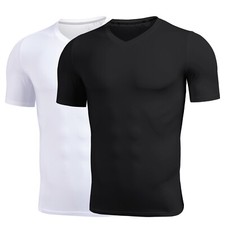 Mens Slim Fit T Shirt Short Sleeve Muscle Gym Fitness Sports Tee Shirts Tops US