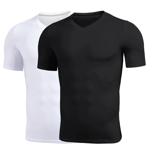 T-shirt homme coupe mince manches courtes muscle gymnastique fitness sport t-shirts hauts États-Unis - Photo 1 sur 30