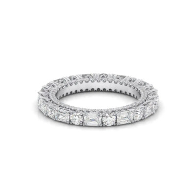 Lab Created 4 Kt Rundschliff Diamant Verlobungsring 950 Platin 2,7 mm Band
