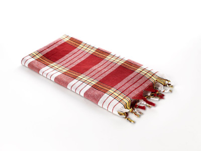 Pestemal Lendentuch Hamamtuch Saunatuch Plaid Handtuch Karo rot NEU