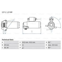 Bosch Anlasser Starter 1.2Kw FüR Ford Focus II C-Max Volvo V50 C30 0 986 023 570