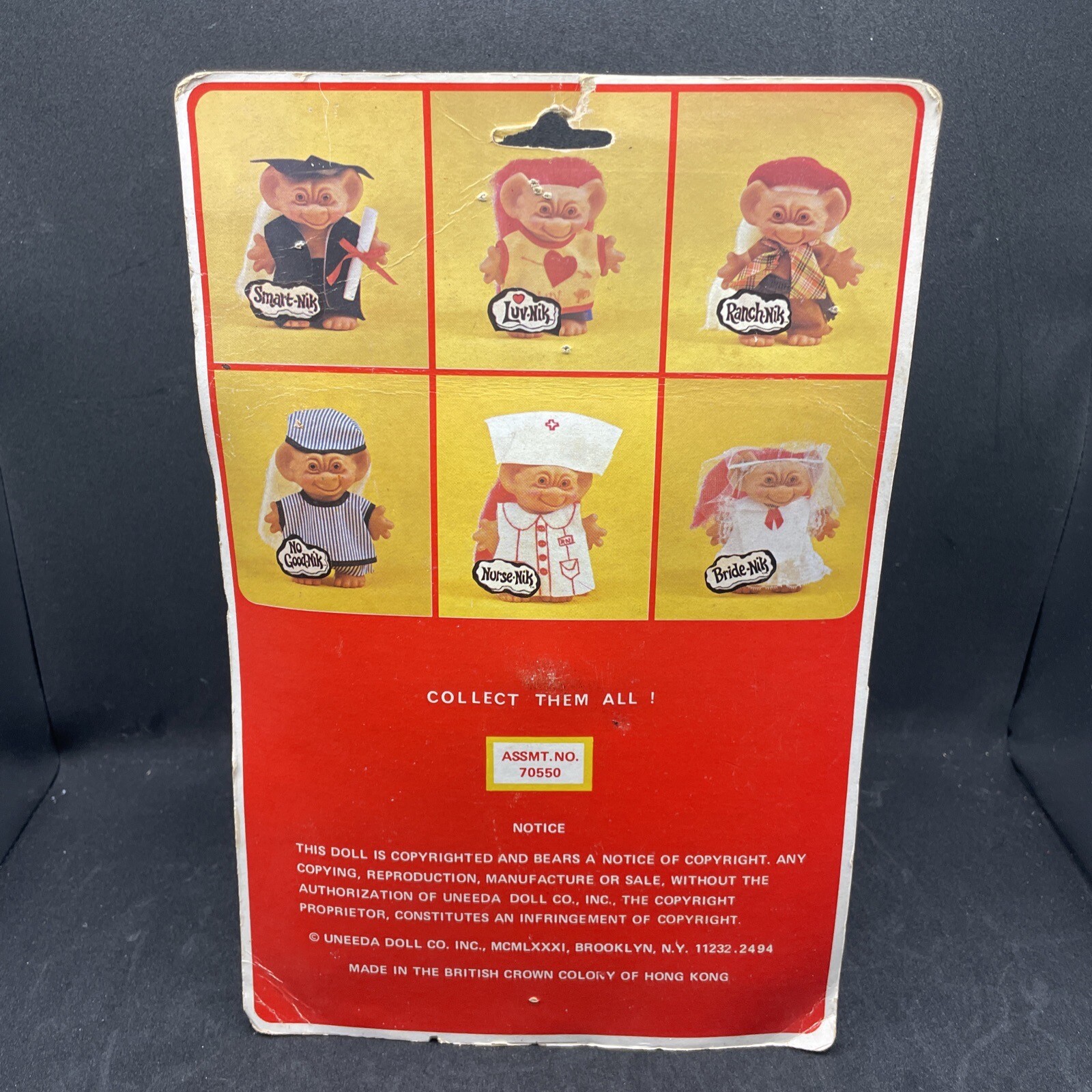 Uneeda WISHNIK RANCH-NIK TROLL Doll 8" Vintage 1981 MOC Hong Kong