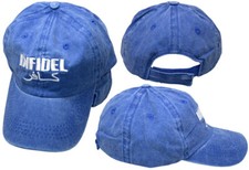 Infidel Faded Blue Washed Embroidered Baseball Hat Cap