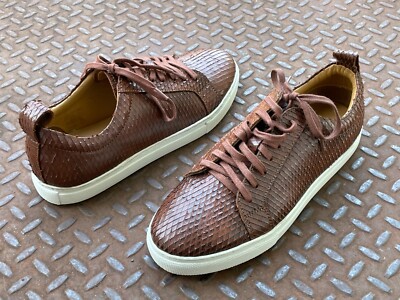J.Shoes Men Shoes Brown Leather Snake Pattern Upper Lace Up Casual Shoes Size 9 J.Shoes Men Shoes Brown Leather Snake Pattern Upper Lace Up  main image 4