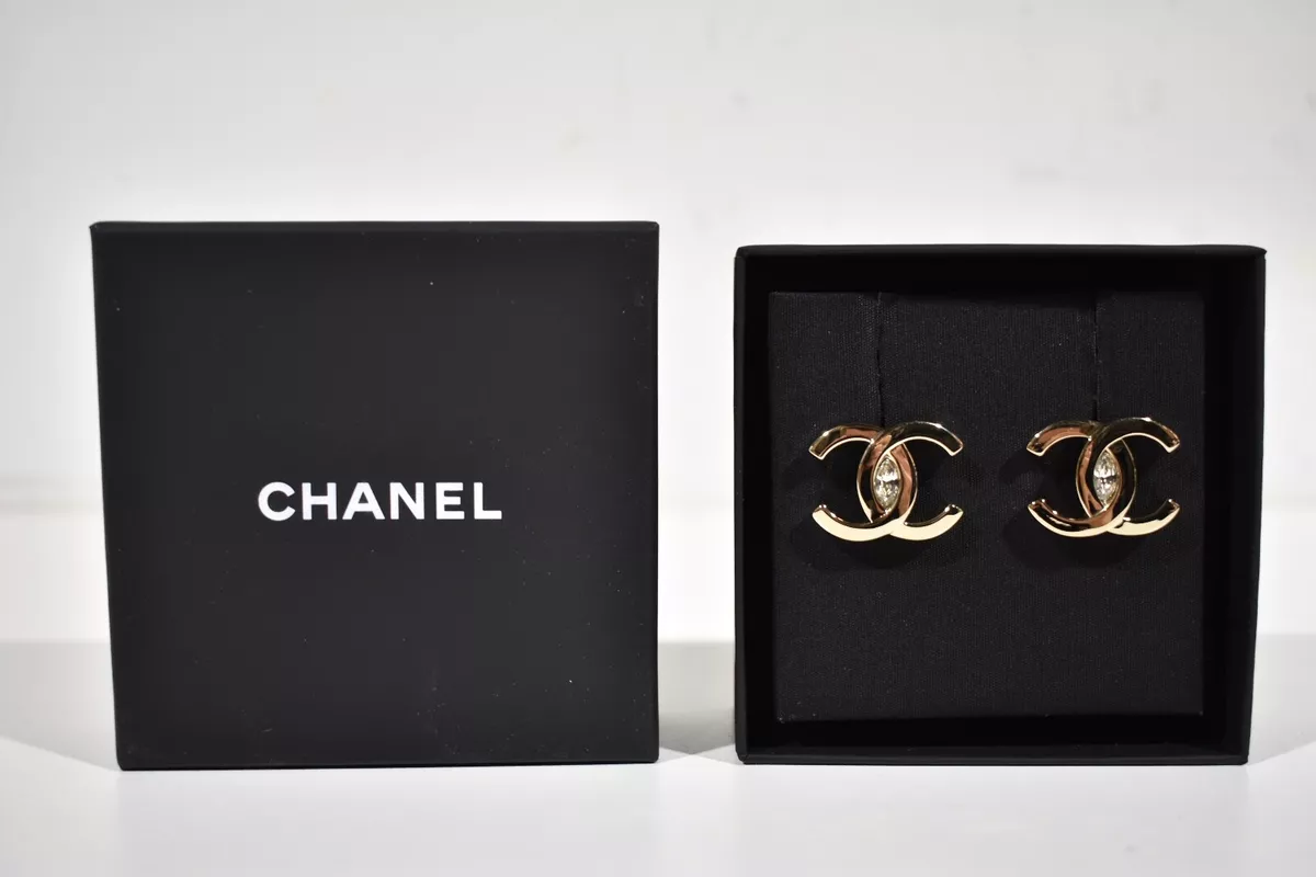 Chanel Colorful Rhinestone CC Earrings Multi in Metal with Gold-tone - US