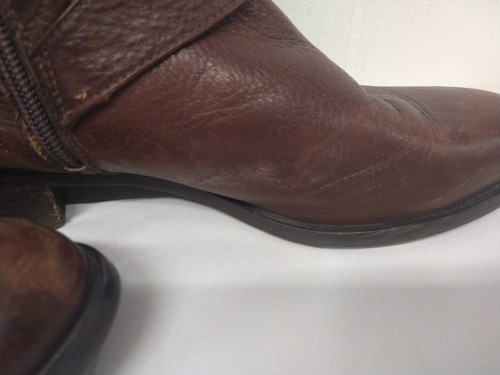 Brown's Couture WM 37.5 (Italy) Brown Leather Fold Over Knee Riding Boot - Picture 12 of 19
