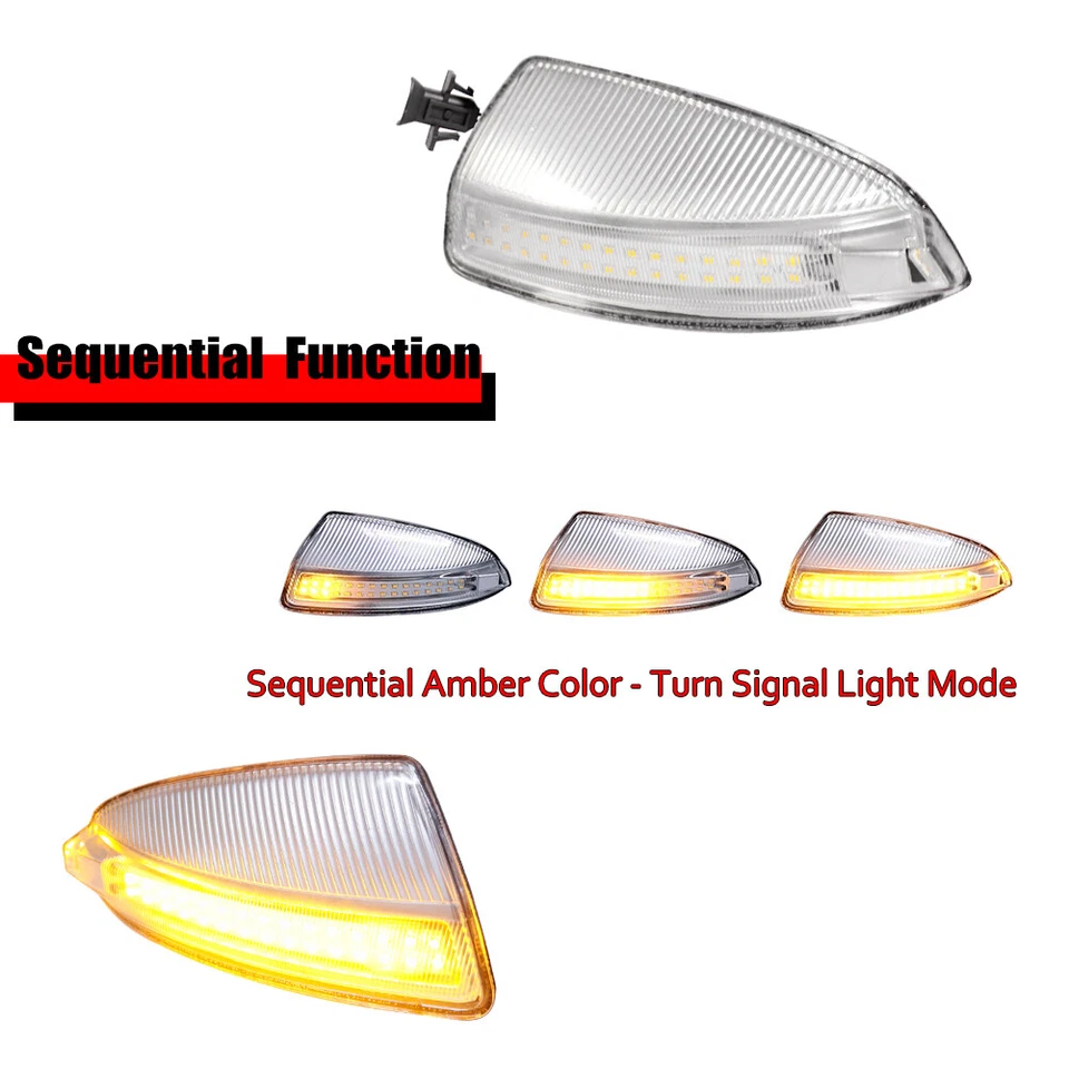 Par de luces de giro para espejo de puerta para Mercedes Benz C250 C300 C350 C63 2008-14 Foto 2 de 4