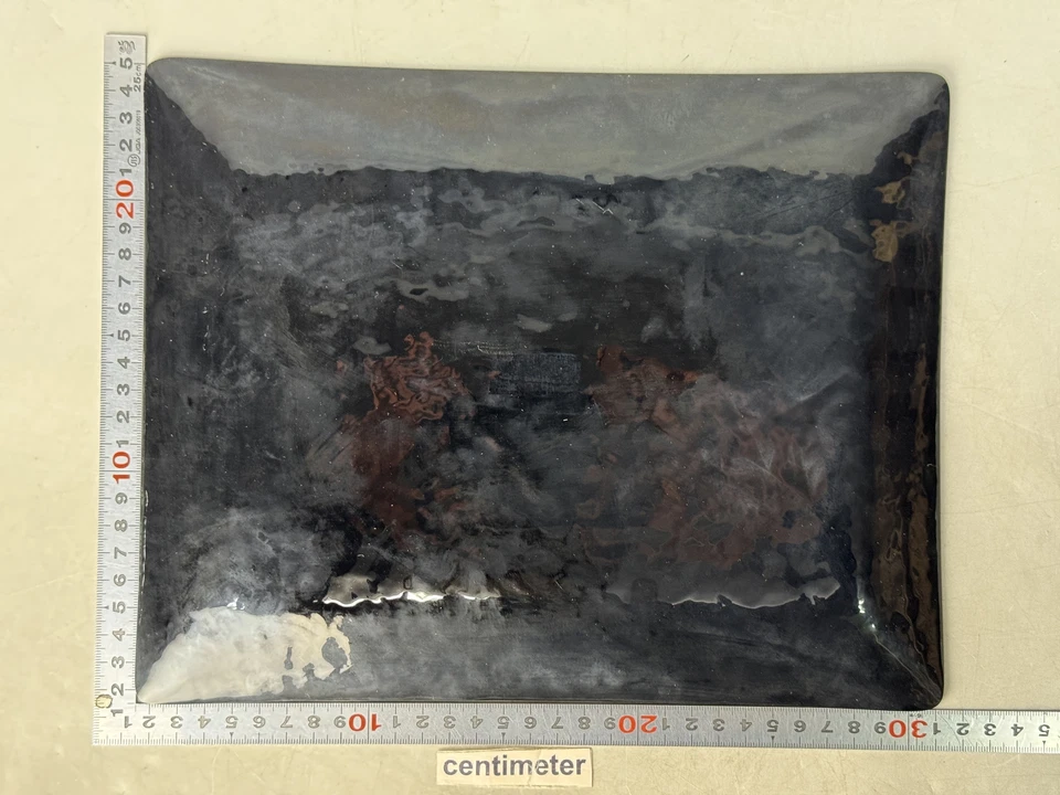 Y8797 PLATO Cloisonne motivo floral placa decorativa caja firmada Japón antiguo Foto 3 de 4