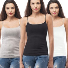 Womens Camisole with Shelf Bra Undershirts Adjustable Strap Cami Tank Top