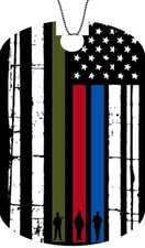 LAW Enforcement MILITARY Firefighter Adult Dog Tag Chain Necklace USA Version