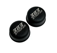 383 STROKER Valve Cover Chrome Breathers & Grommets Set (Black)