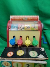 Vintage Fisher-Price Wooden Cash Register 972 No Coins 1960's