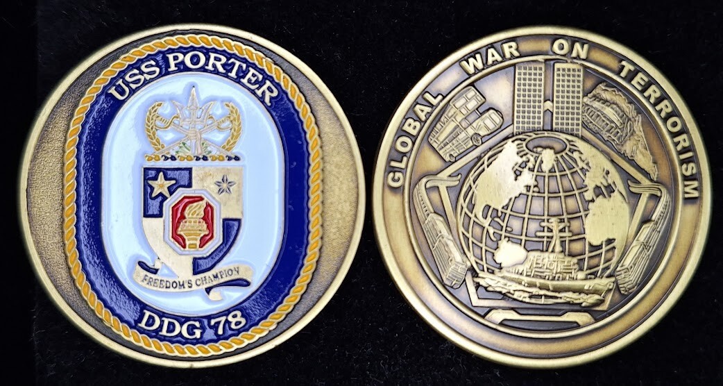 DDG-78 USS PORTER - Global War on Terrorism - Navy Challenge Coin