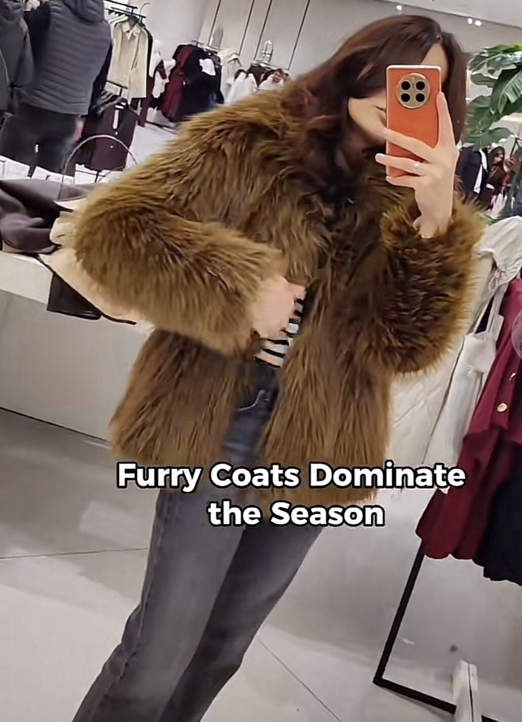 BNWT ZARA Brown Faux Fur Short Jacket Coat Size XS-S  6/8/10 UK thumbnail 5