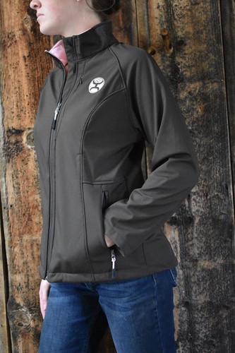 pink softshell jacket western size 