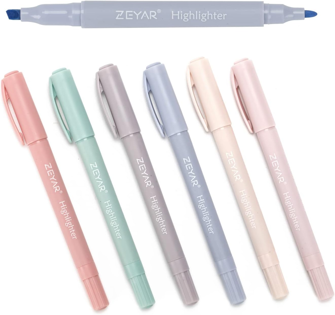 Cute Highlighters with Duals Tips, Cream Colors, Chisel Tip and Bullet Tip, Aest-image