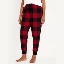 Old Navy Womens Flannel Jogger Pajama Lounge Pants Red Buffalo Plaid Size XL
