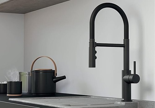 BLANCO 525793 Catris-S Flexo, Kitchen Mixer Tap, Matte Black, High Pressure