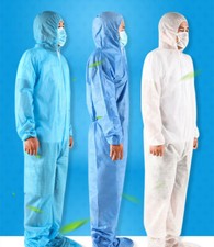 Disposable White Hooded Coveralls - Dust Proof Protective Suit for Woodworking