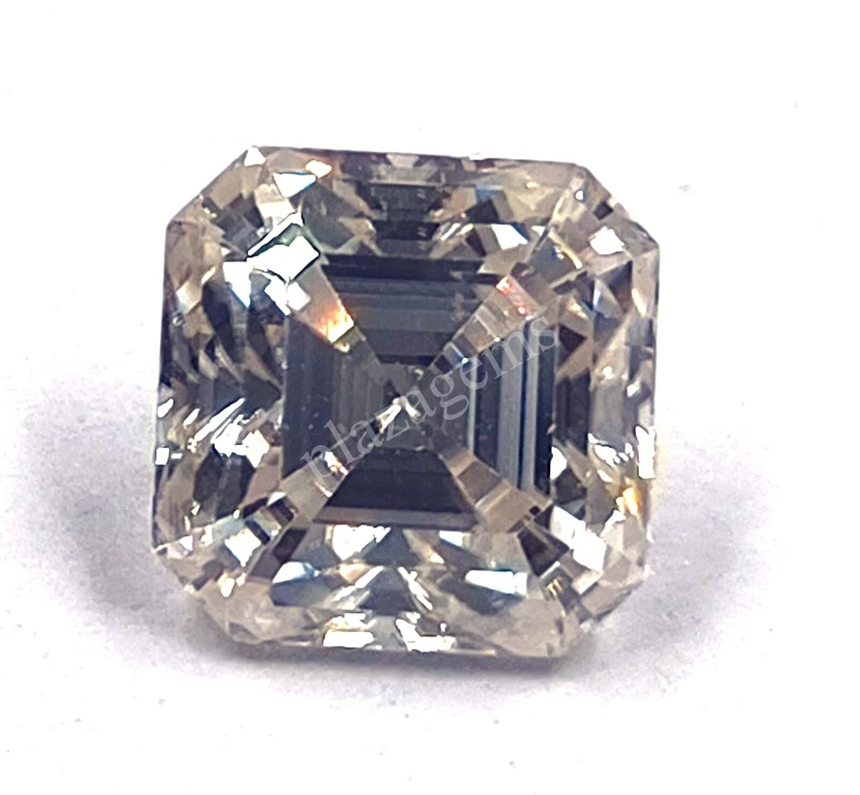 White Diamond 3 Ct Certified  Lab-Grown ASSCHER CUT CVD Loose VVS1 Gemstone 5MTF - Image 3 of 4