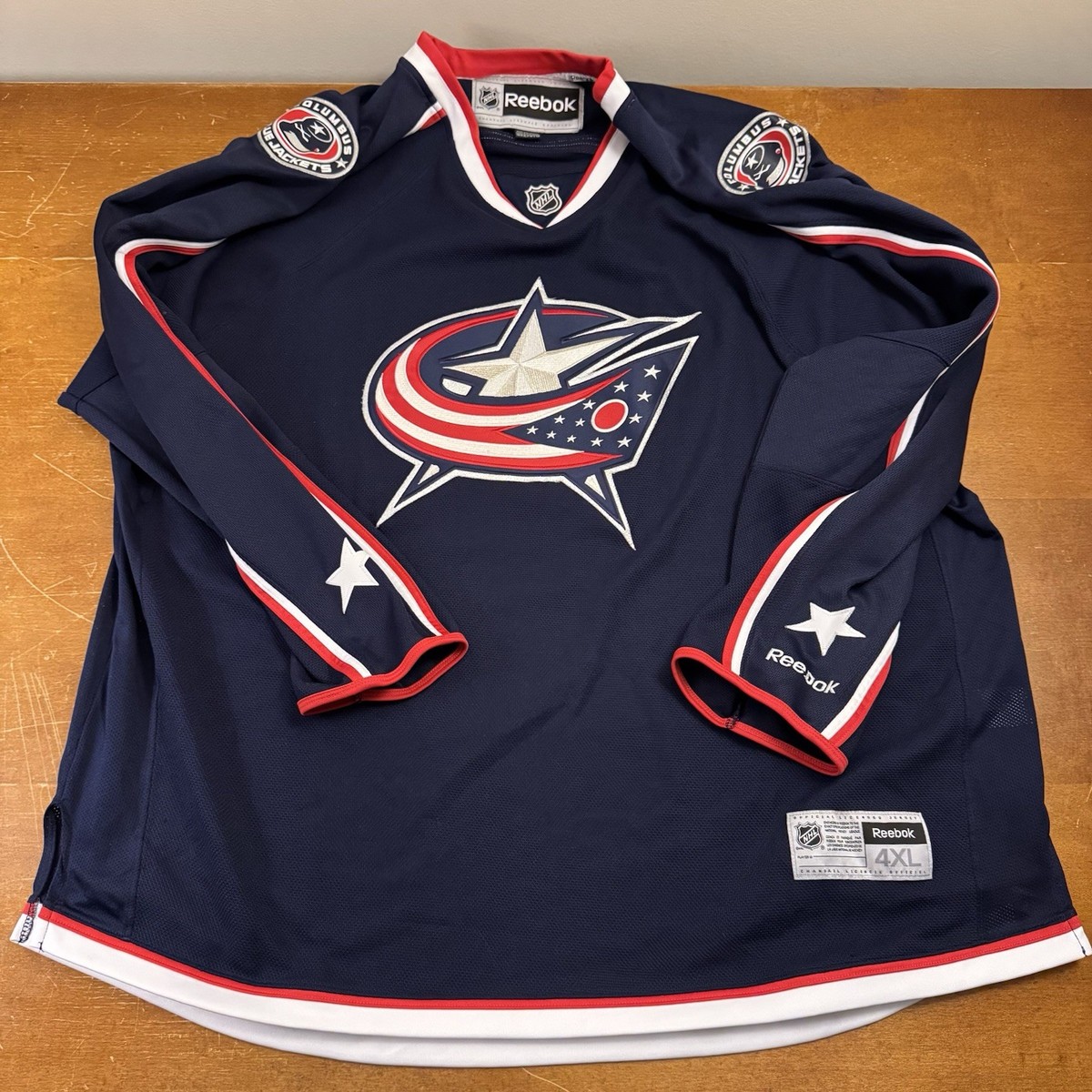 Columbus Blue Jackets Jersey Mens 4XL Blue Hockey NHL Reebok