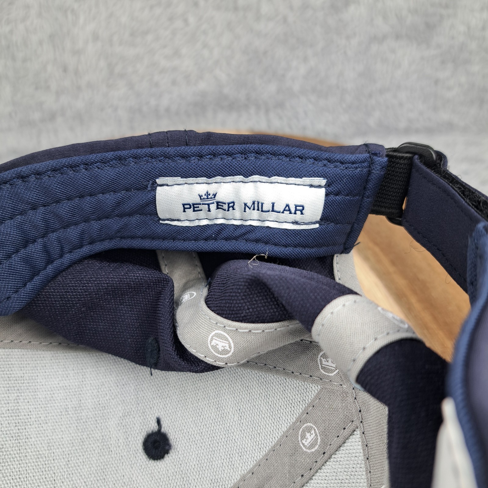 Peter Millar Hat Cap Strap Back Blue Silicone Log… - image 8