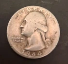 1944-P Washington Quarter 90% Silver Coin Uncertified Circulated