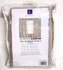 Set of 2 52 x 84 Lush Decor Faux Linen Grommet Window Curtain Panels Beige