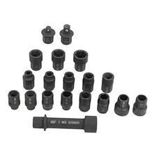 Mighty Seven MA52019 19-Piece Hex Thru-Hole Socket Set, Mechanic Tool Set with 