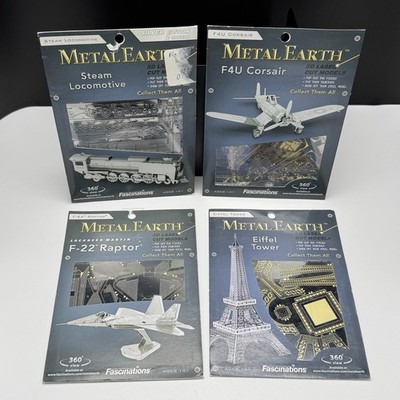 Lot Of 4 Metal Earth 3D Laser Cut Models Various Types #21