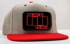 Black Flag Hat, Removeable Metal Patch, Snapback