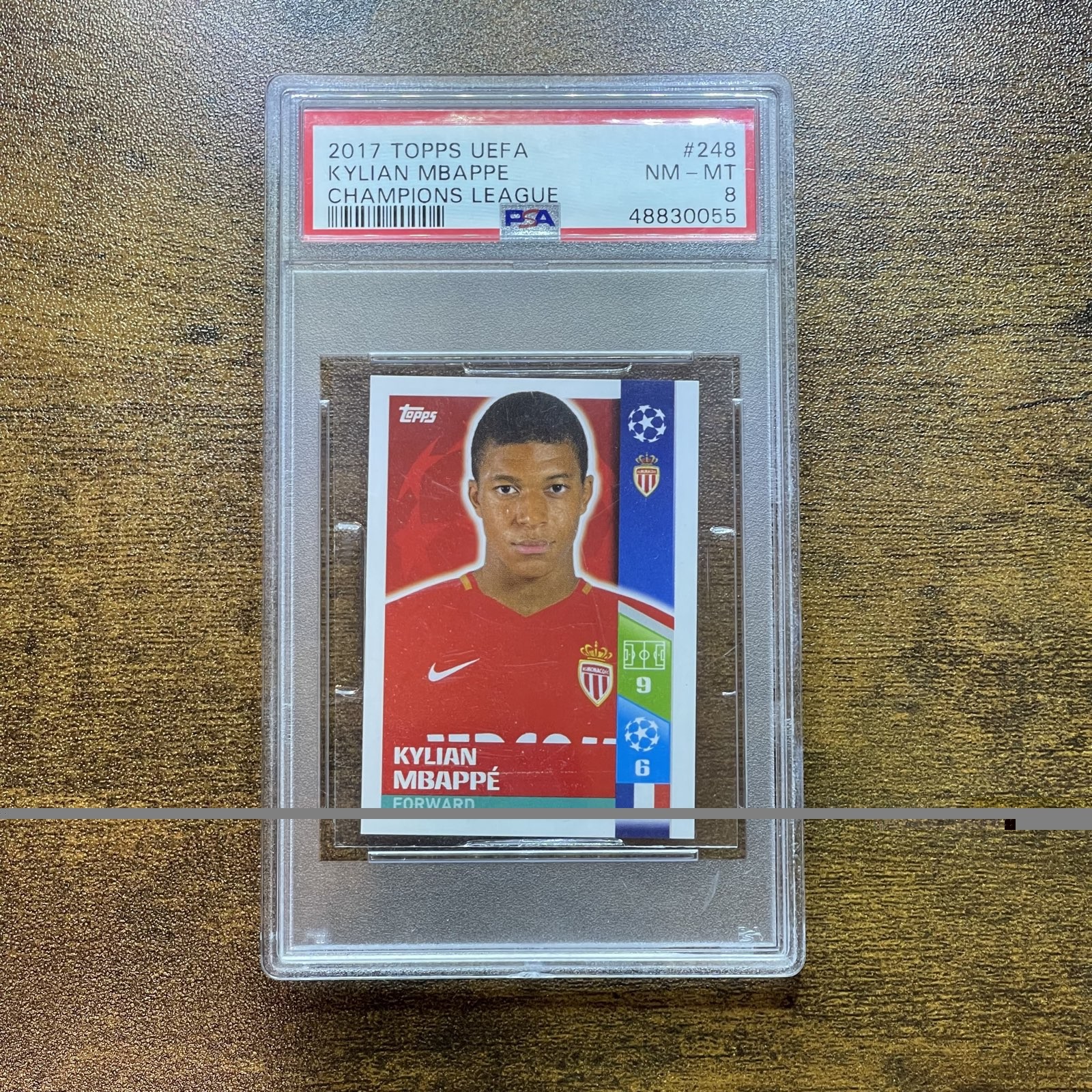 2017-18 Topps Chrome UEFA Champions League - Kylian Mbappe #41 (RC) PSA 8