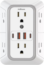 Outlet Extender Surge Protector - 6 Outlet Splitter with 4 USB Ports 2 USB C ,