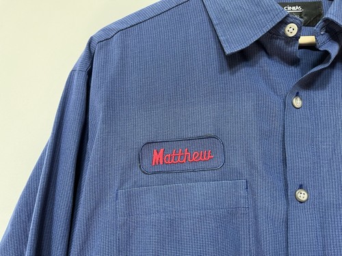 Exxon Mobil Gas Station Employee Uniform Long Sleeve Shirt Blue Mens Large Patch - Picture 4 of 19