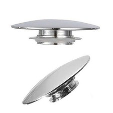 Basin Waste Sink Plug Silver Chrome 66mm Pop-up Cap Click Clack Push Button UK
