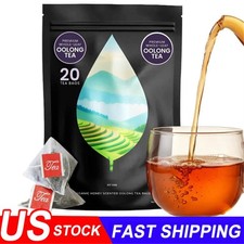 PiPi Tea Organic Oolong Tea Bags - Whole Leaf, 20 Bags 4g Each - Cortisol  Ca