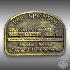 Belt Buckle Solid Brass 1996 Sponsor NRA Whittington Center Shooting And Hunting